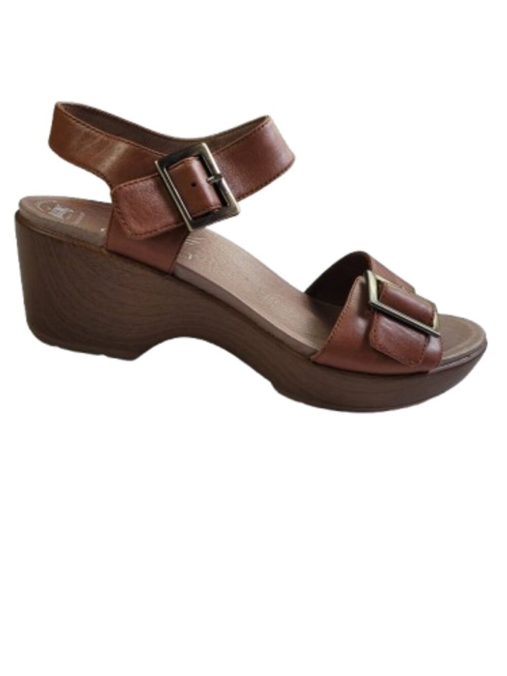 Dansko Jamey Leather Wedge Sandals Size 40 US 9.5-10 Brown Earthy Classic - Picture 2 of 10